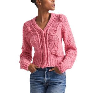 LoveShackFancy Fabietto Crop Alpaca-Blend Cardigan